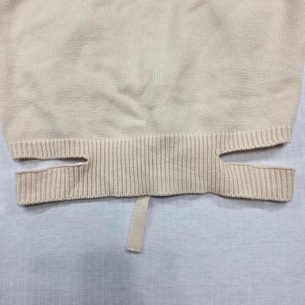 Lulus Cream Cotton Blend Cutout Tie Back Sweater Tank Size M Boho Summer Casual - Picture 4 of 8